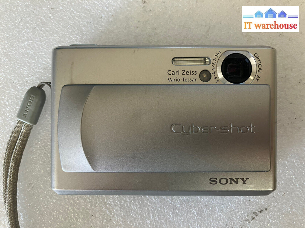 ~ Sony Cybershot 5Mp Digital Camera Dsc-T1 3X Optical Zoom - Silver (No Battery)