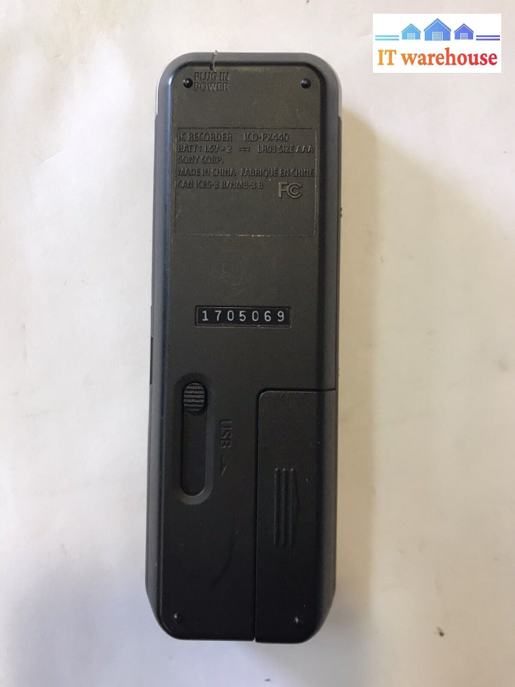 ~ Sony Icd-Px440 Stereo Digital Voice Recorder Built-In 4Gb Direct Usb. Works.