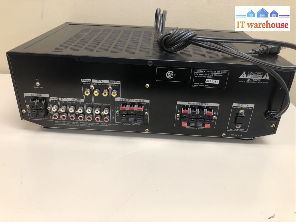 $ Sony Str-D360Z Audio Video Surround Amplifier Receiver No Remote Tested