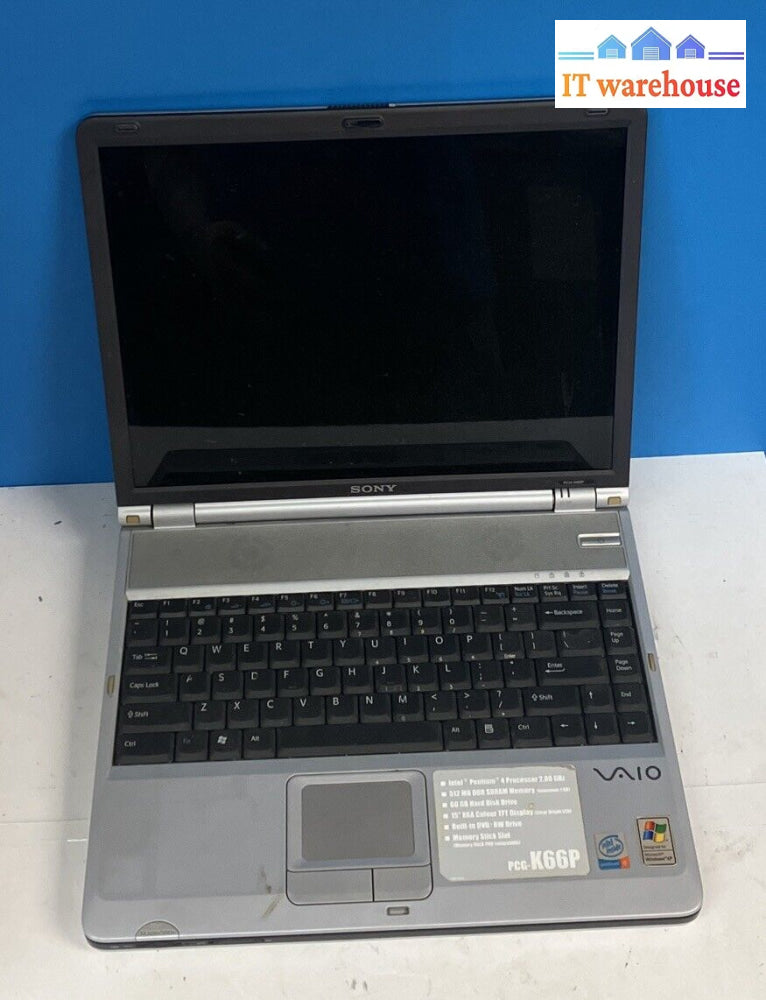 Sony Vaio Pcg-9P3P 14’’ Laptop Intel Pentium 4 Cpu / 512Mb Ram 100Gb Hdd Xp ~