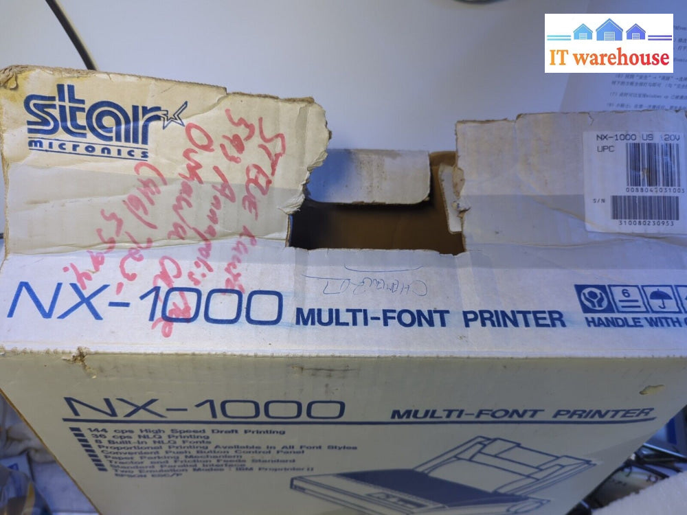 - Star Micronics Nx-1000 Multi-Font Dot Parallel Printer With Manual + Box Tested