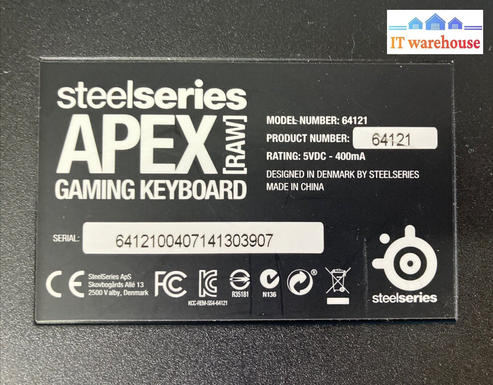 Steelseries Apex Gaming Keyboard Led Illuminated 64121 Macro Buttons *Tested* ~