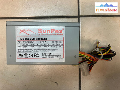 ~ Sunpex Lc-B350Atx 350W Atx 20Pin Power Supply Psu *Tested / Working