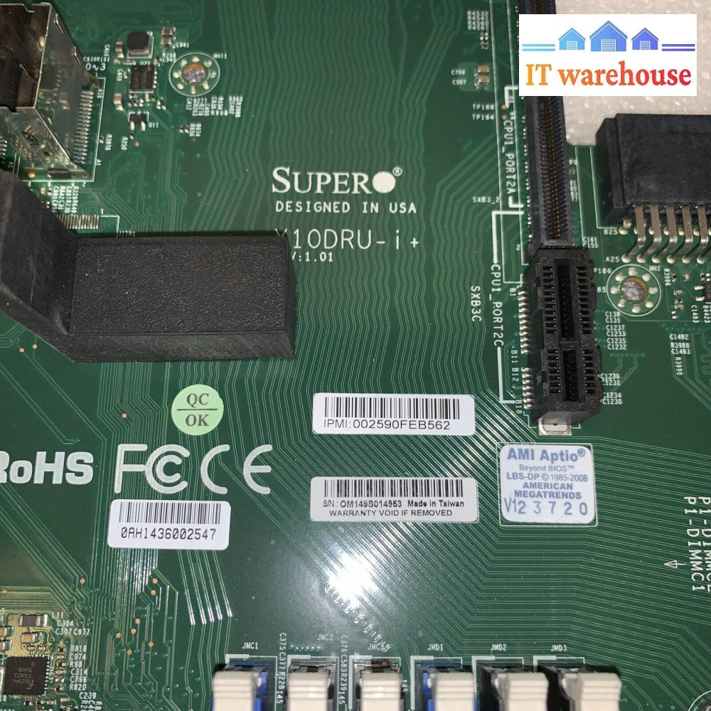 Supermicro X10Dru-I + Motherboard Board Dual Socket 2011-V3/V4 (2X E5-2609 V3)