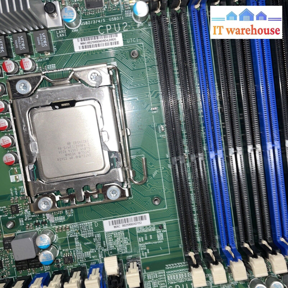 * Supermicro X8Dah + -F Rev 2.01 Motherboard With 2X Xeon E5620 2.4Ghz Cpu