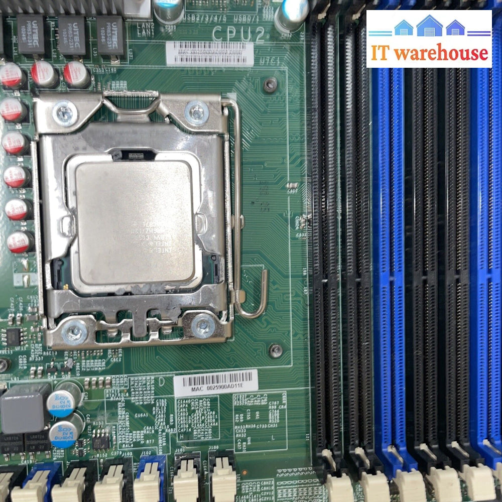 * Supermicro X8Dah + -F Rev 2.01 Motherboard With 2X Xeon E5620 2.4Ghz Cpu