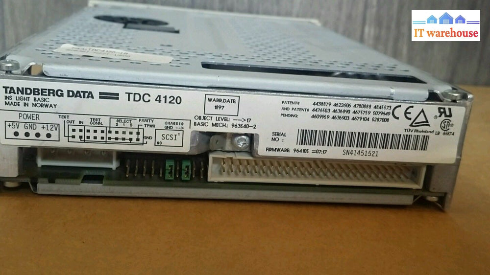 Tandberg Tdc-4120 Internal 50-Pin Scsi Data Tape Drive