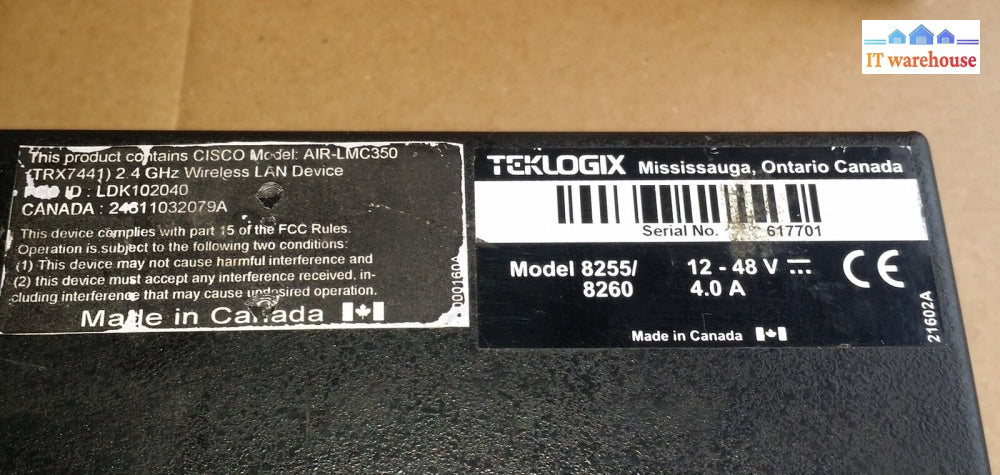 Teklogix 8260 Vehicle Mount Computer 8255/8260 With Cisco Air-Lmc350 Wifi #93