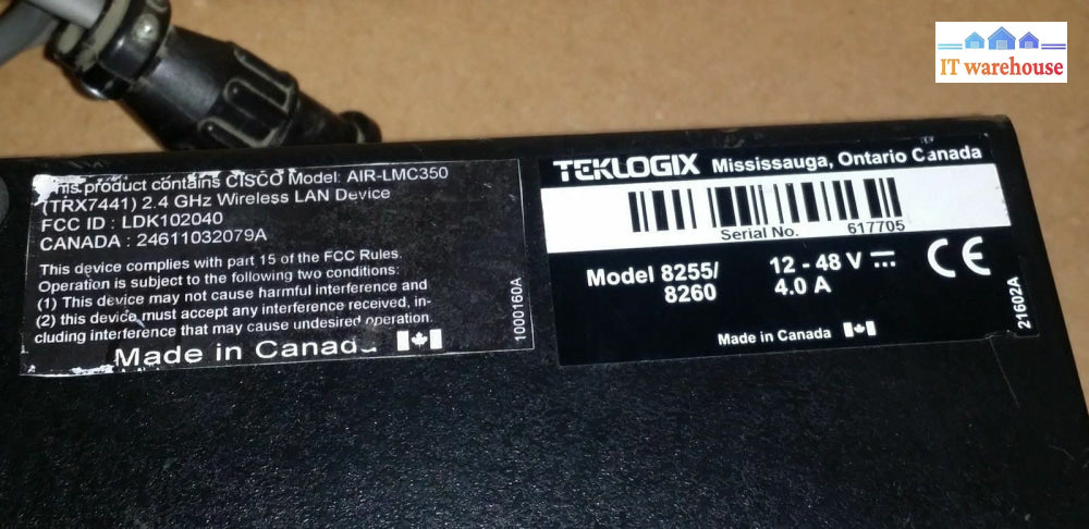 Teklogix 8260 Vehicle Mount Computer 8255/8260 With Cisco Air-Lmc350 Wifi #98