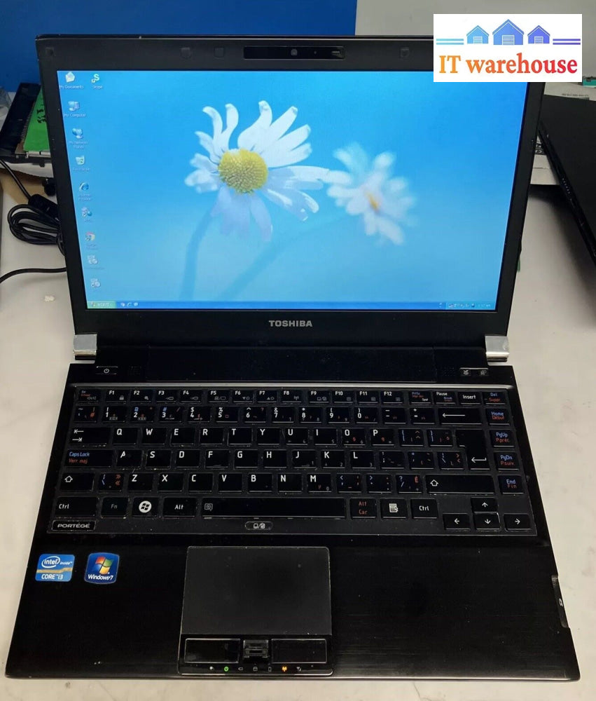 Toshiba Portege R830 13.3’ Laptop Intel I3-2310M Cpu/ 3Gb Ram / 250Gb Hdd Xp ~