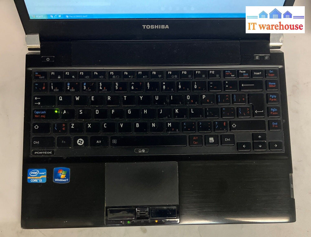 Toshiba Portege R830 13.3’ Laptop Intel I3-2310M Cpu/ 3Gb Ram / 250Gb Hdd Xp ~