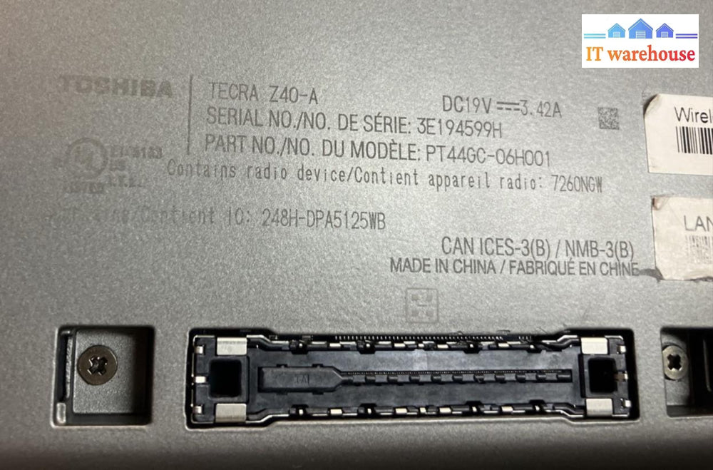 ~ Toshiba Tecra Z40-A 14’ Laptop I5-4300U Cpu /8Gb Ram /128Gb Ssd /Win10P (Read)
