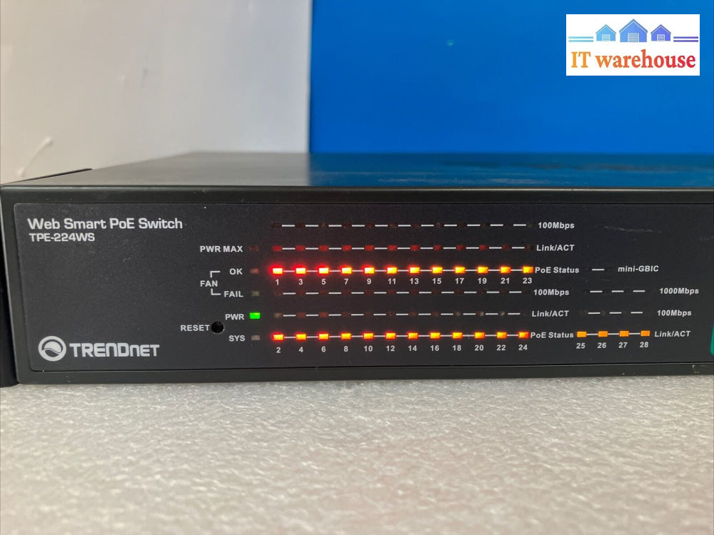 Trendnet Poe Websmart Switch Tpe-224Ws 24-Port Network Switch ~