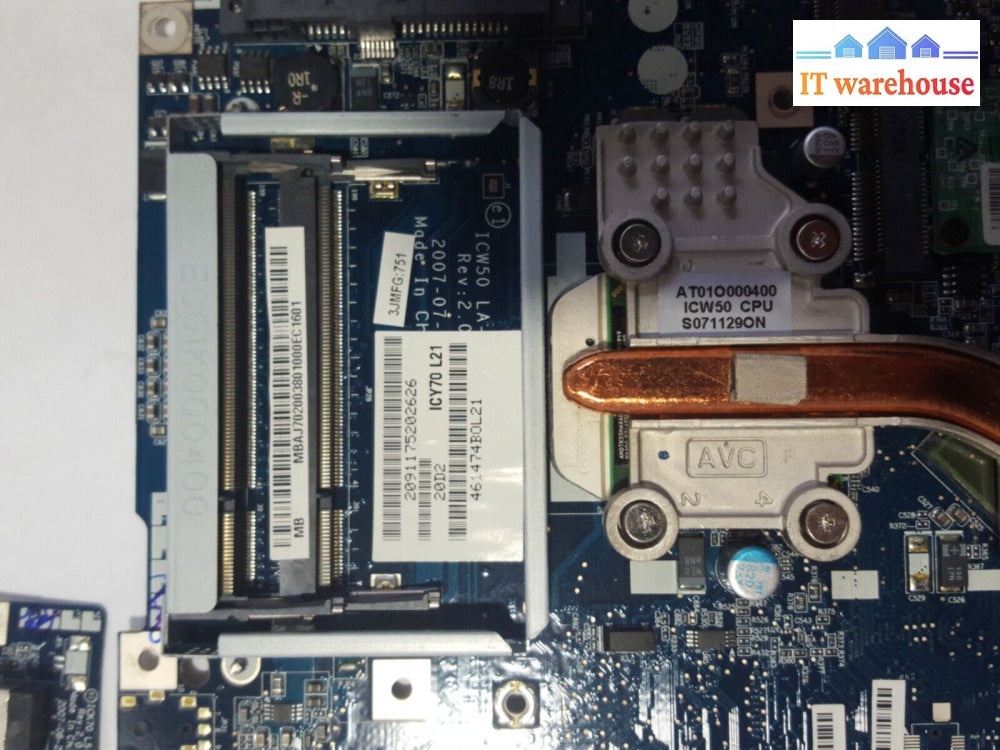 ~Untested Motherboard For Acer Aspire 7520 Series Model No: Icy70 With Processo