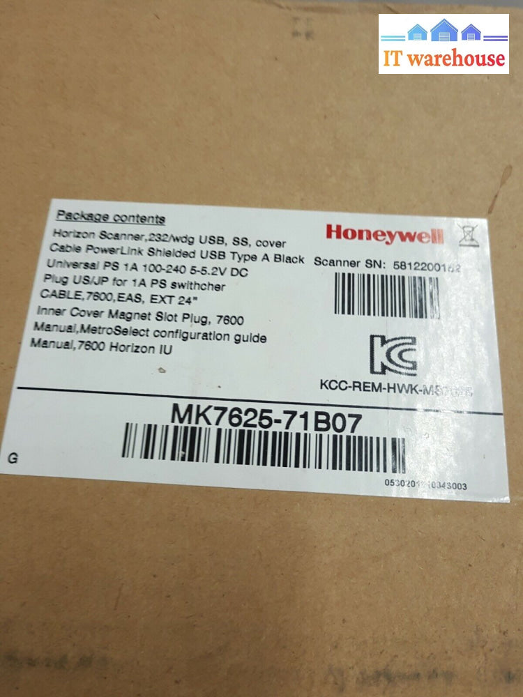 - Unused Metrologic Horizon Ms7625 Usb/Kbw/Rs232 1D Barcode Scanner (No Cable)