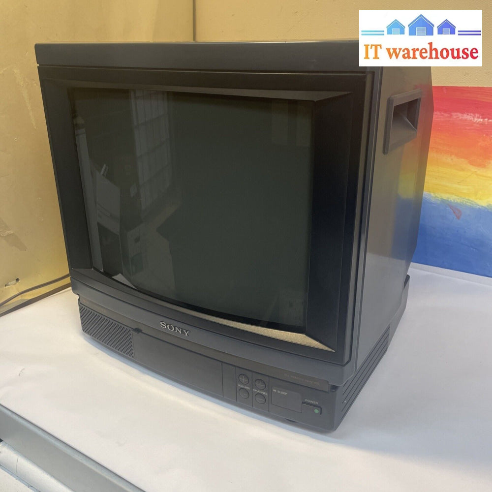 Vintage 1988 Sony Trinitron Kv-13Tr10 13’ Color Television Cable Gaming