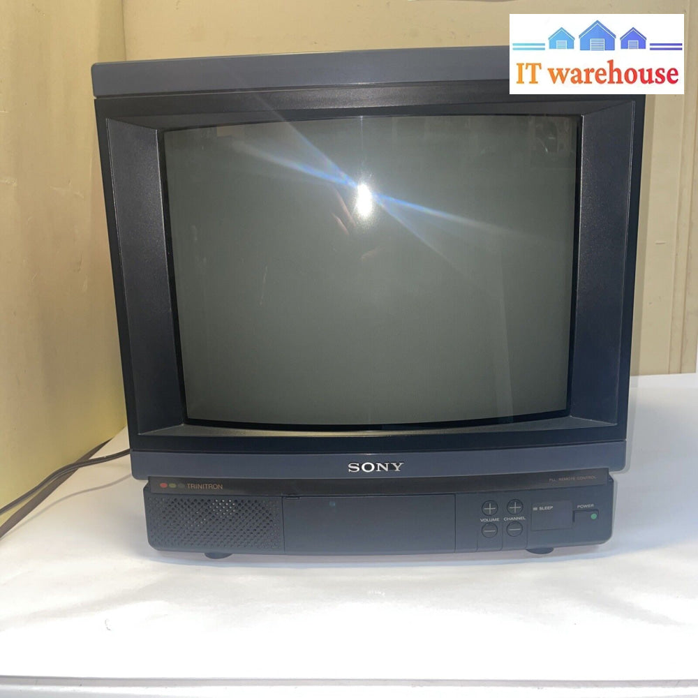 Vintage 1988 Sony Trinitron Kv-13Tr10 13’ Color Television Cable Gaming