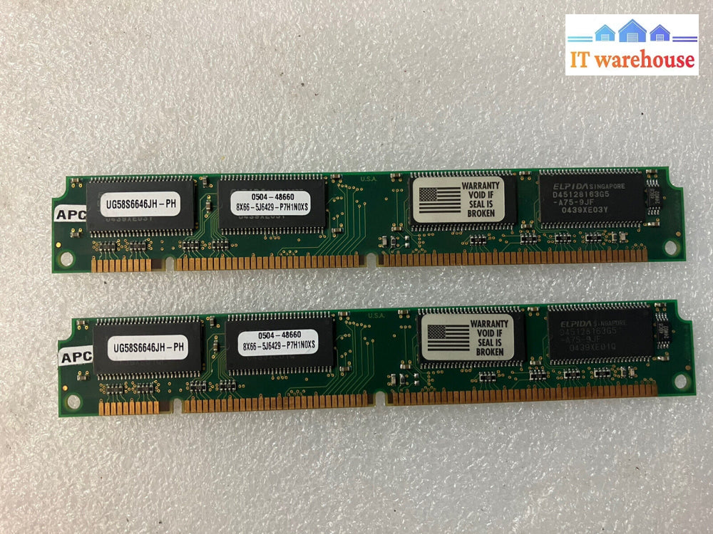 ~(Vintage) 2 Pc133 Dimm 128Mb Ram Ug58S6646Jh-Ph 0504-48660 8X66-5J6429-P7H1N0Xs