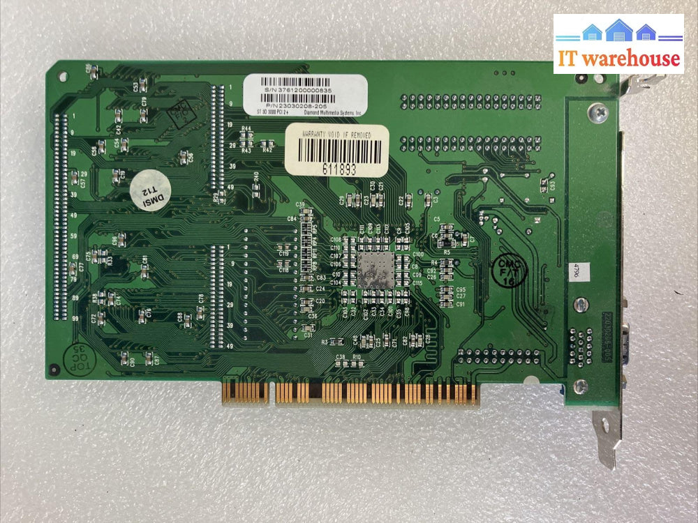 Vintage 23030208-205 Diamond Multimedia Stealth 3D 3000 Pci Vga Video Card ~