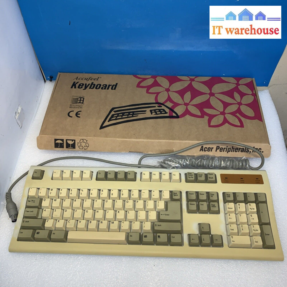 Vintage ~ Acer Accufeel 6511-Tw 105 Keys Windows 5-Pin Keyboard