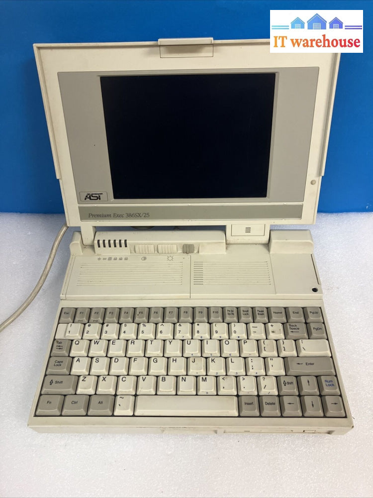 Vintage Ast Premium Exec 386Sx/25 Laptop Computer With Ac (Bad Battery No Os)