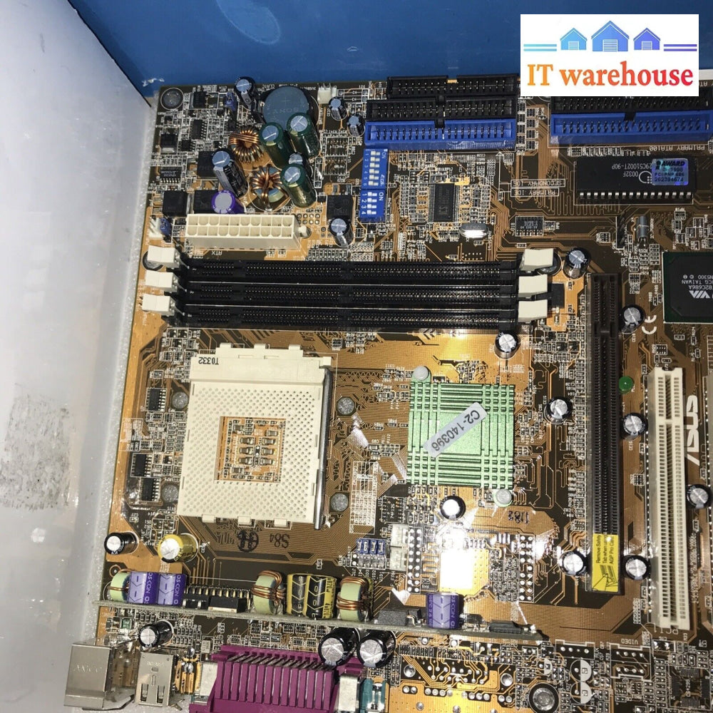 ~ Vintage Asus A7V Socket-462/A Kt133 Atx Motherboard W/ Video Card & I/O Plate