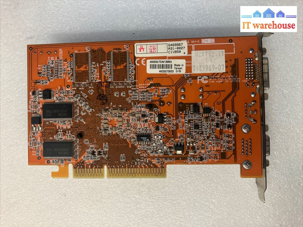 ~ Vintage Asus A9600Se/Td/N/128M/A 128Mb Vga S-Video Dvi Agp Video Graphics Card