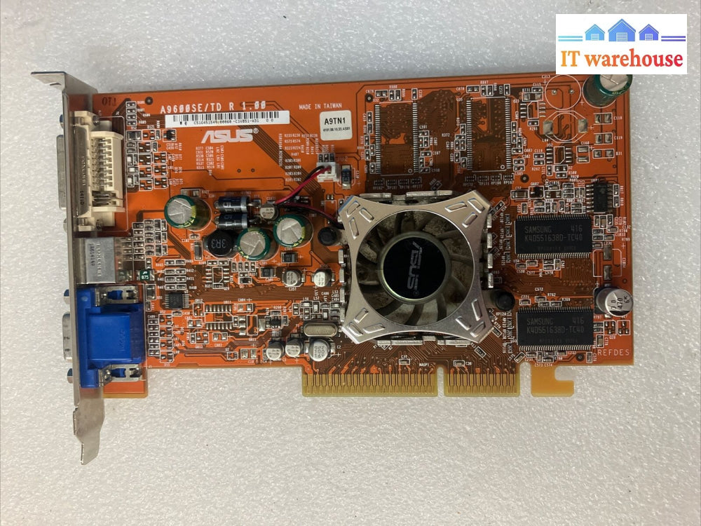 ~ Vintage Asus A9600Se/Td/N/128M/A 128Mb Vga S-Video Dvi Agp Video Graphics Card