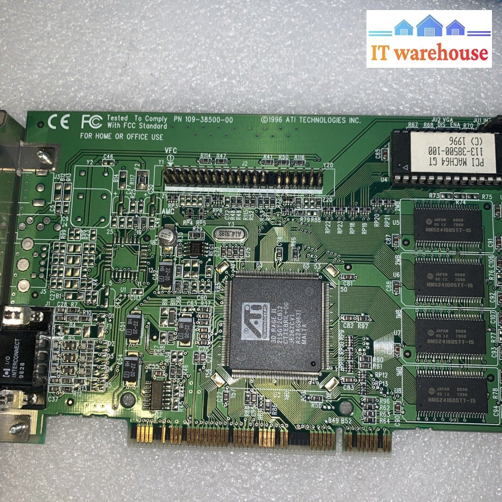 Vintage~ Ati 109-38500-00 Pci Mach64 Gt Video Card