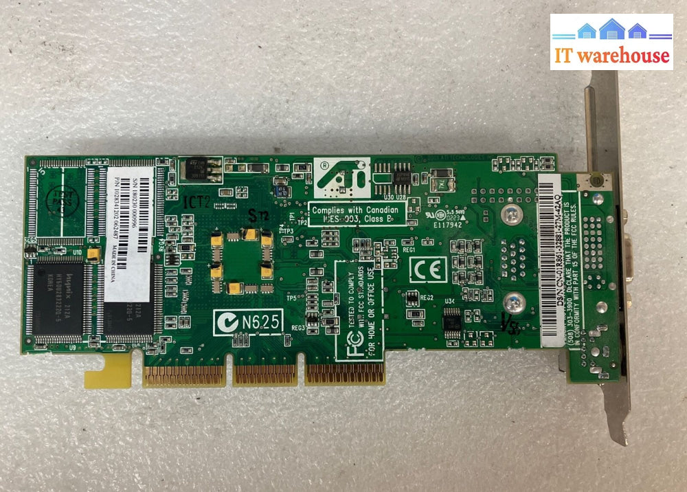 Vintage Ati 32Mb Agp Video Card 01R861 With Vga / S-Vid Output P/N: 1028341202 ~