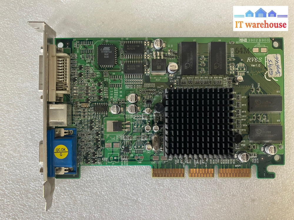 ~ Vintage Ati Radeon 7000 Rv6S 64Mb Agp Dvi Vga Video Graphics Card 3902B900