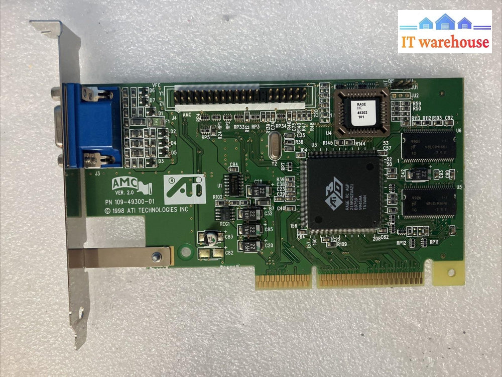 ~ Vintage Ati Rage 2C 4Mb Agp Vga Graphics Video Card P/N: 109-49300-01