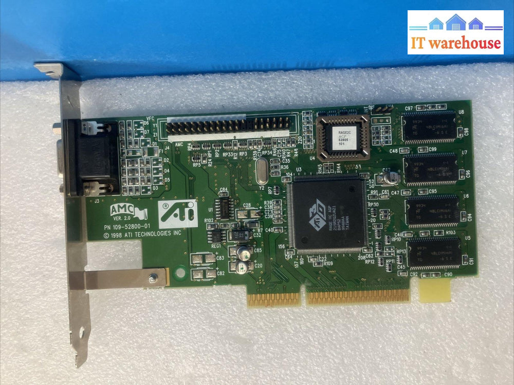 ~ Vintage Ati Rage Iic Agp 109-52800-01 8Mb Sdram Video Graphics Card