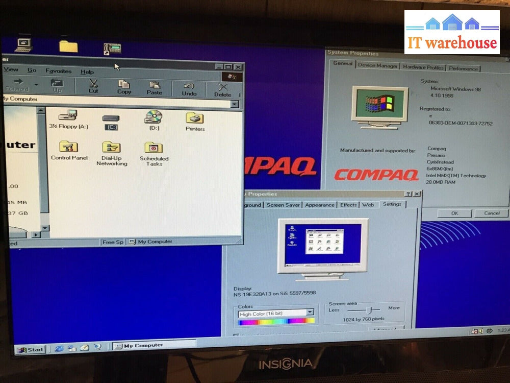 Vintage Compaq Presario 2264 Intel Mmx 28Mb Ram 4.3Gb Hdd Windows 98