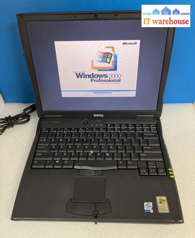 Vintage Dell Latitude 14’’ Laptop Pentium Iii Cpu 512Mb Ram 20Tb Hdd Win 2000 ~