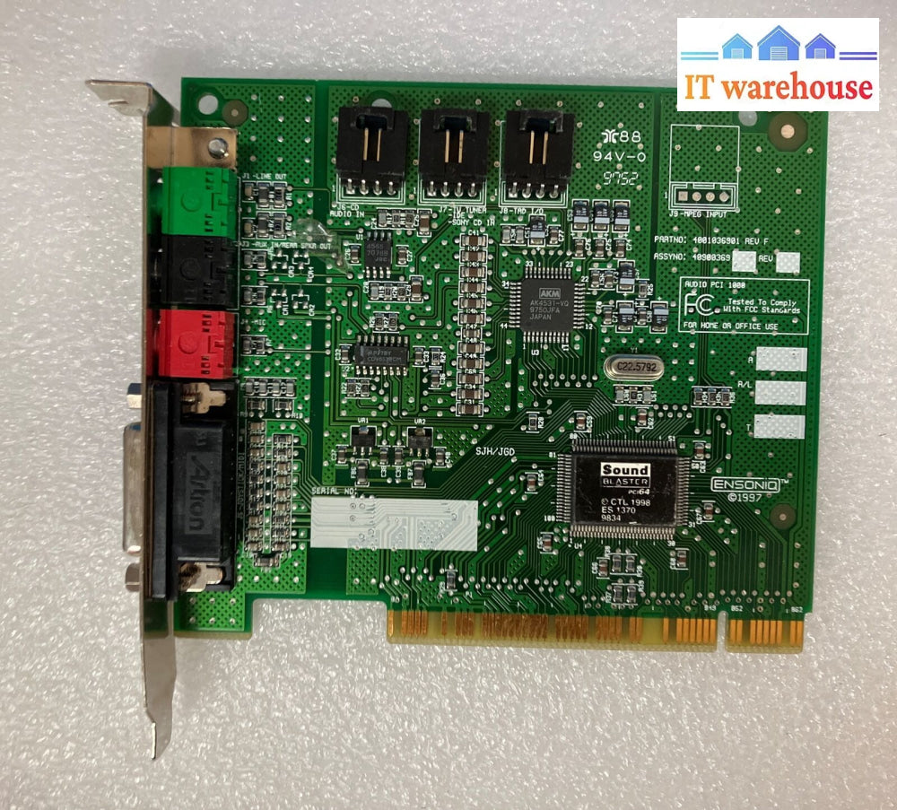 Vintage Ensoniq Es1370 Audio Pci 9806 Sound Card E1473397 ~