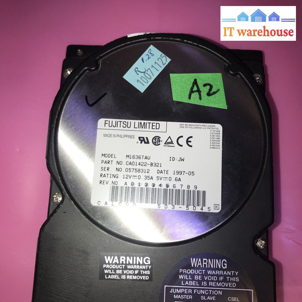 Vintage Fujitsu M1636Tau 1.2Gb 3.5’ Ide Internal Hard Drive 5400Rpm Tested-