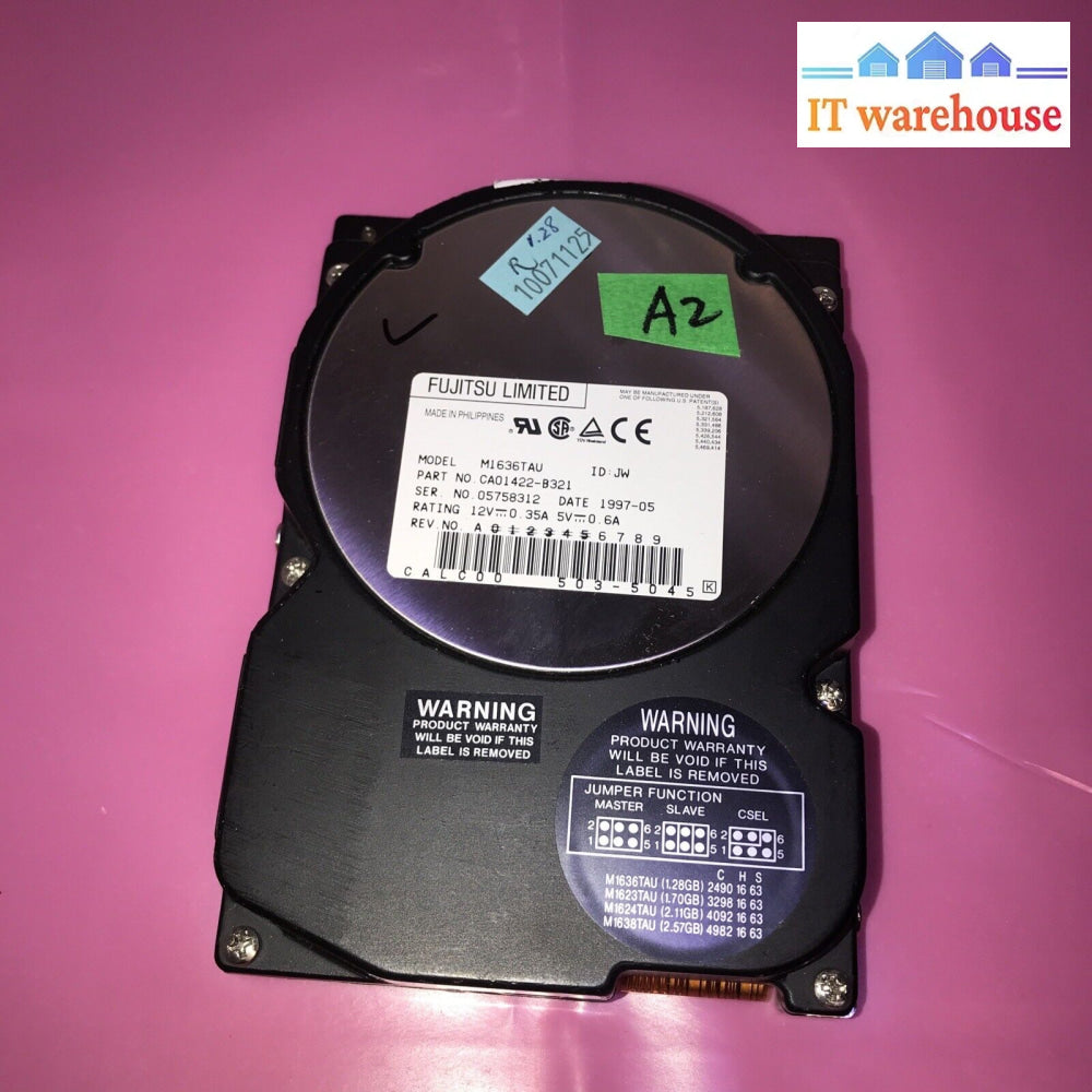 Vintage Fujitsu M1636Tau 1.2Gb 3.5’ Ide Internal Hard Drive 5400Rpm Tested-