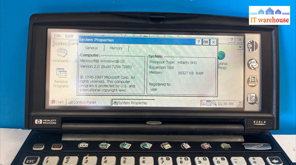 Vintage Hp 620Lx Touch Screen Mini Pc Hitachi Sh3 Cpu / 16Mb Ram Windows Ce ~