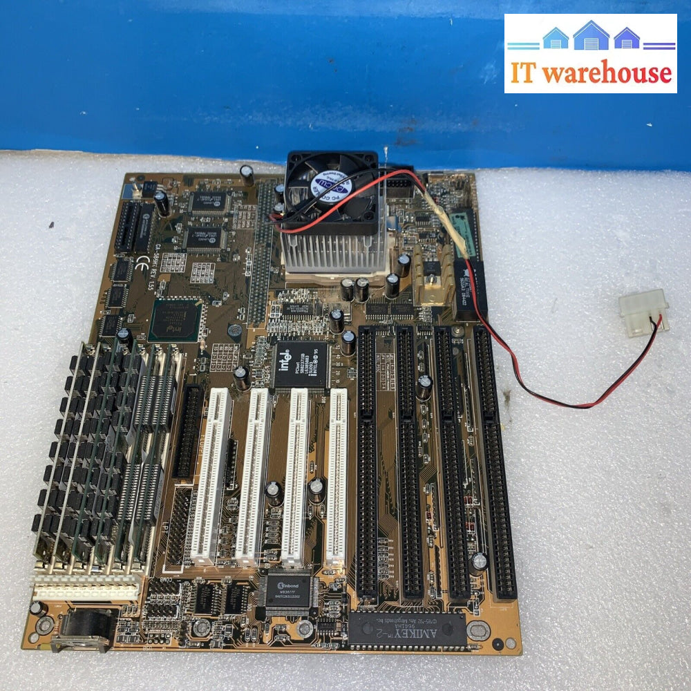 Vintage ~ Intel P55C Intel Pentium 166Mhz Cpu 48Mb Ram Motherboard Tested