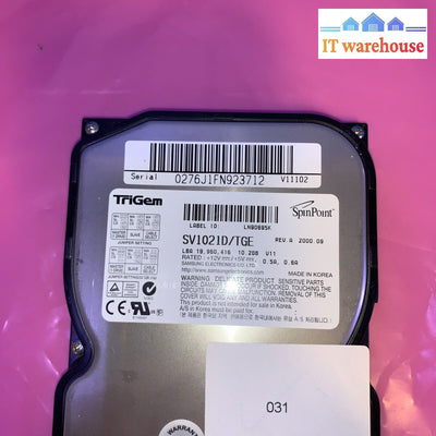 Vintage Samsung 10.2Gb 5400Rpm 3.5’ Ultra Dma 66 Ide Eide Hard Drive Sv1021D/Tge