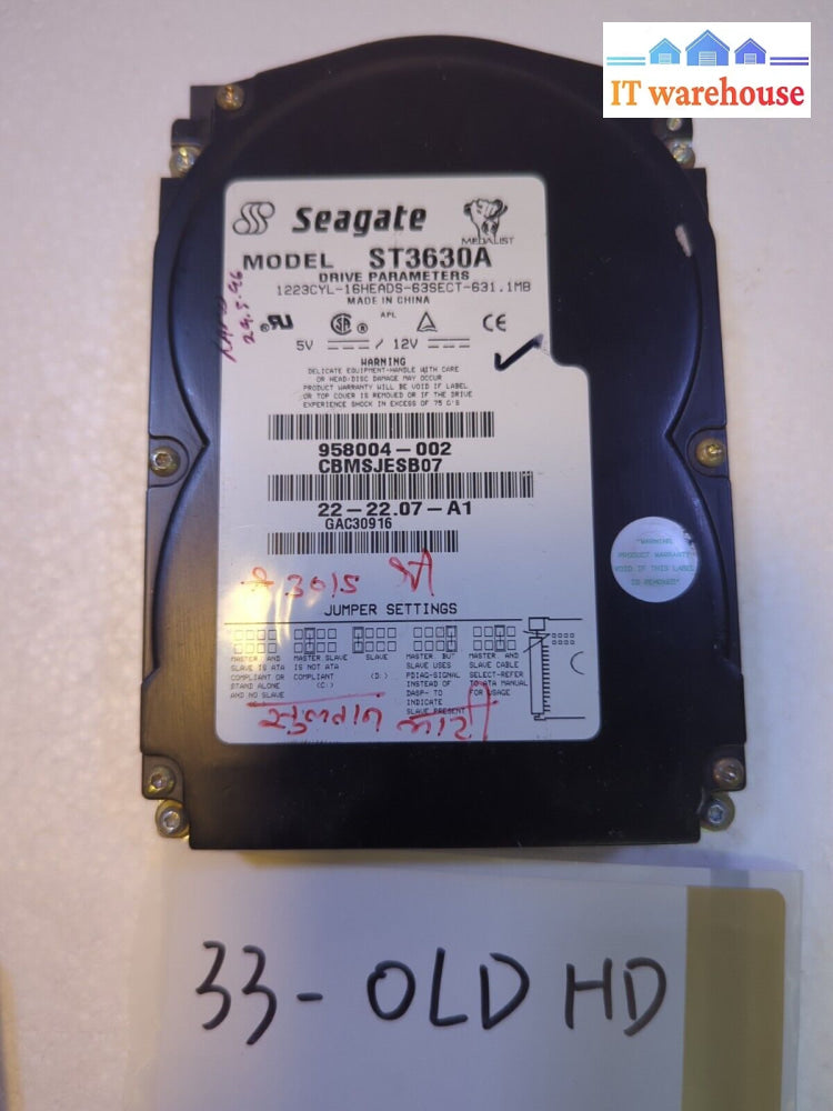 - Vintage Seagate St3630A 630Mb 3.5’’ Ide Hard Drive Tested