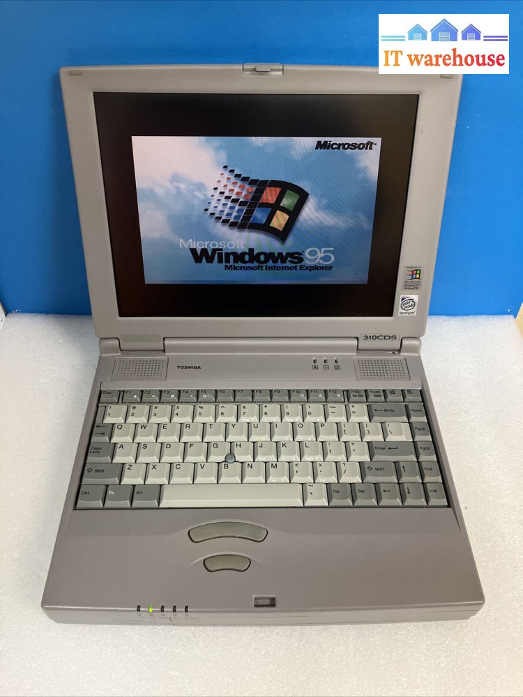 ~Vintage Toshiba 310Cds 12’ Laptop Intel Pentium Cpu 32Mb Ram 2Gb Hdd Windows 95