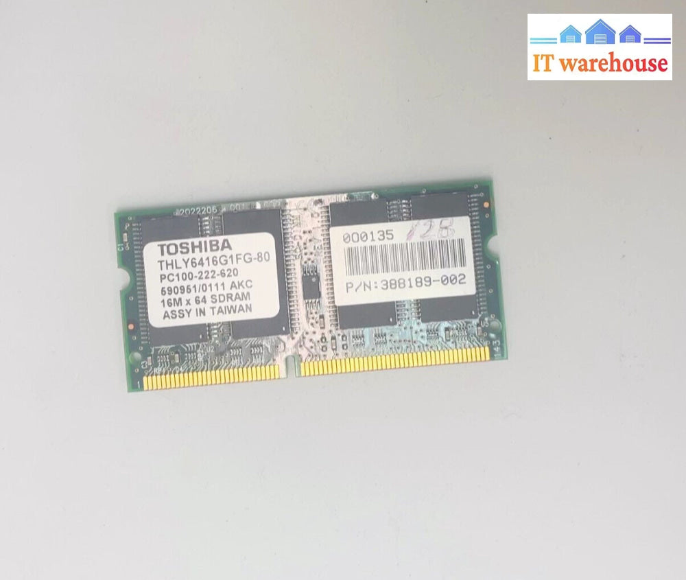 Vintage Toshiba Hp/Compaq 128Mb Pc100 388189-002 Laptop Ram