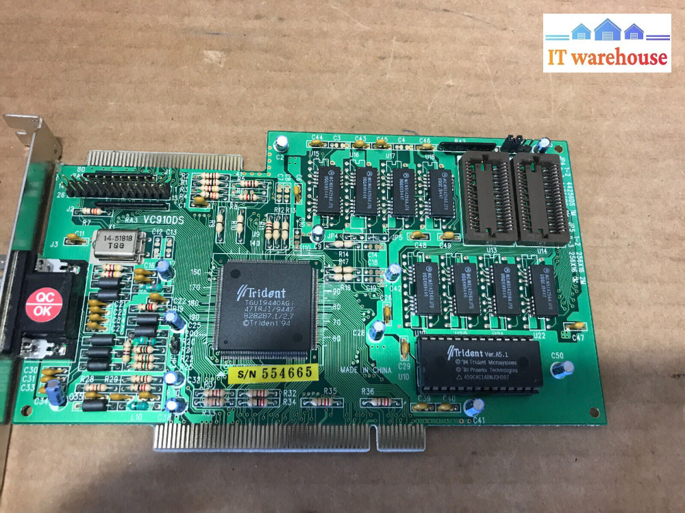 Vintage Trident Vc910Ds Pci Vga Video Card