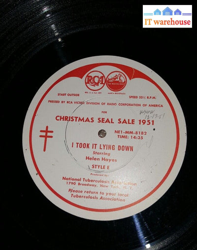 Vinyl Record - I Took It Lying Down- Helen Hayes Christmas Sale 1951 @