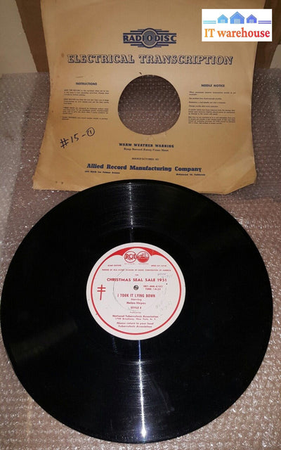 Vinyl Record - I Took It Lying Down- Helen Hayes Christmas Sale 1951 @