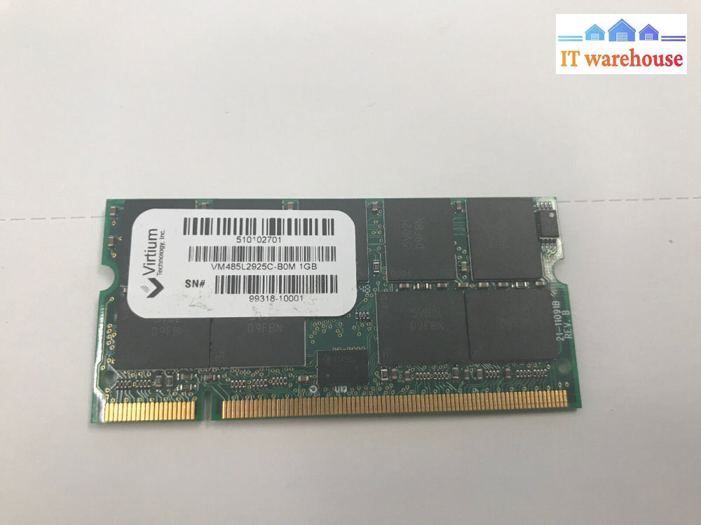 Virtium 1Gb 2Rx8 Ddr Pc-2700 333Mhz 200Pin Sodimm Ecc Memory Dual Rank 64X8