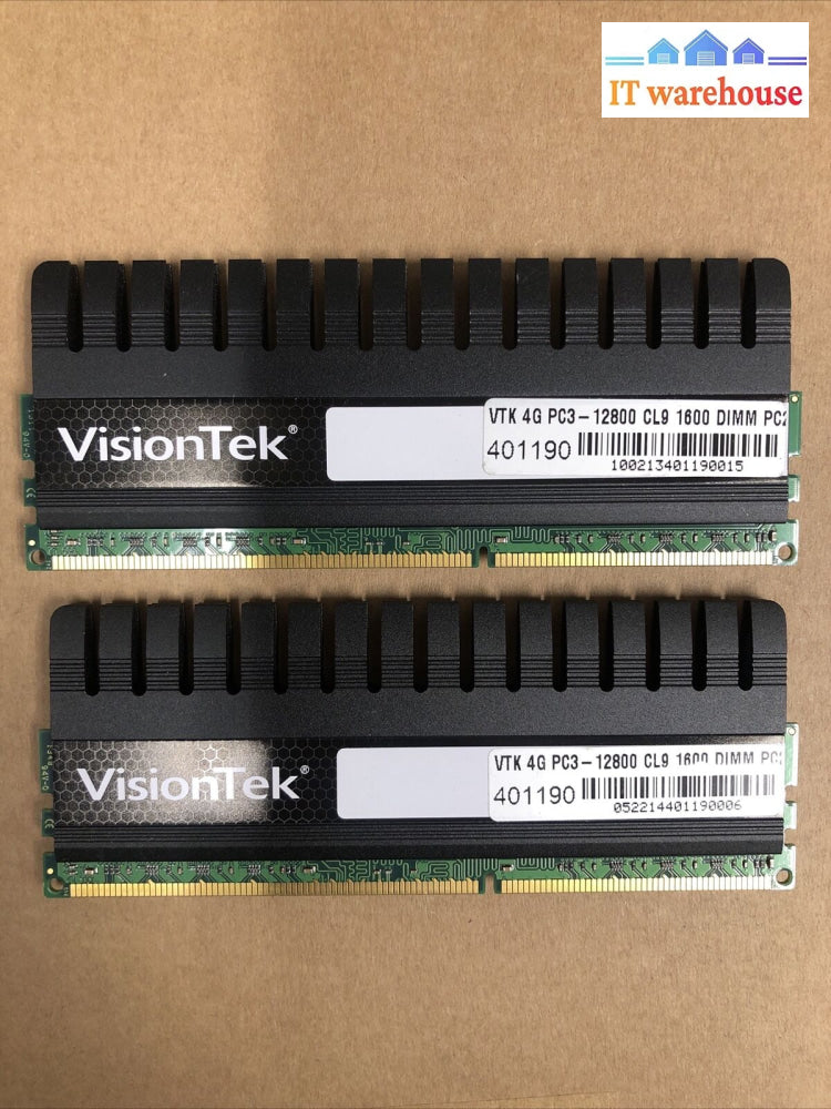 + Visiontek Vtk 8Gb(2X4Gb) Pc3-12800 Ddr3 1600 Cl9 Dimm Desktop Pc Memory