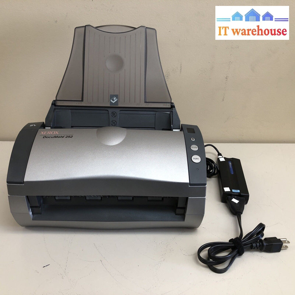 $ Xerox Documate 252 Pass-Through Document Scanner Duplex /W Ac Adapter